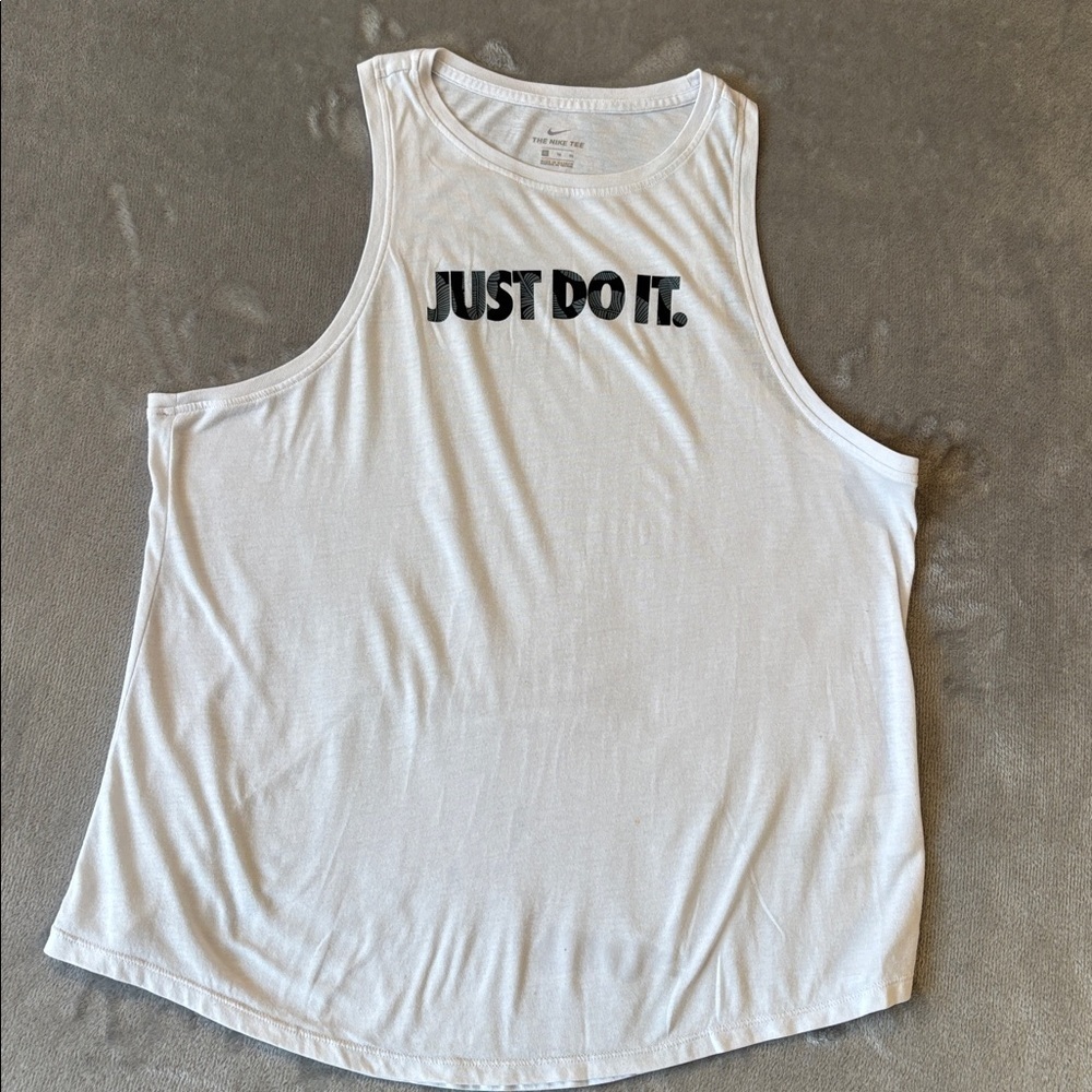 Nike Just Do It White Sleeveless Tank Top Tee XL